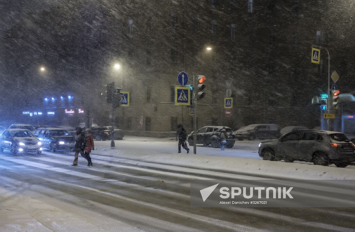 Snowfall in St. Petersburg