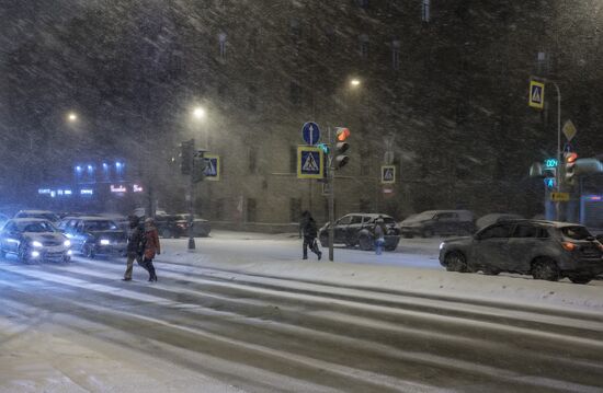 Snowfall in St. Petersburg