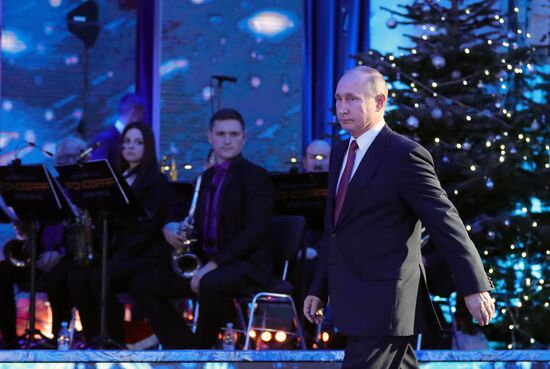 Russian President Vladimir Putin attends reception at Kremlin to mark New Year holiday