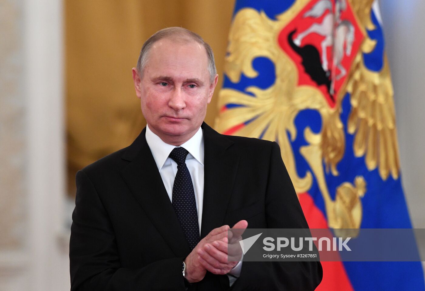 Russian President Vladimir Putin meets with service personnel who took part in counter-terrorism operation in Syria