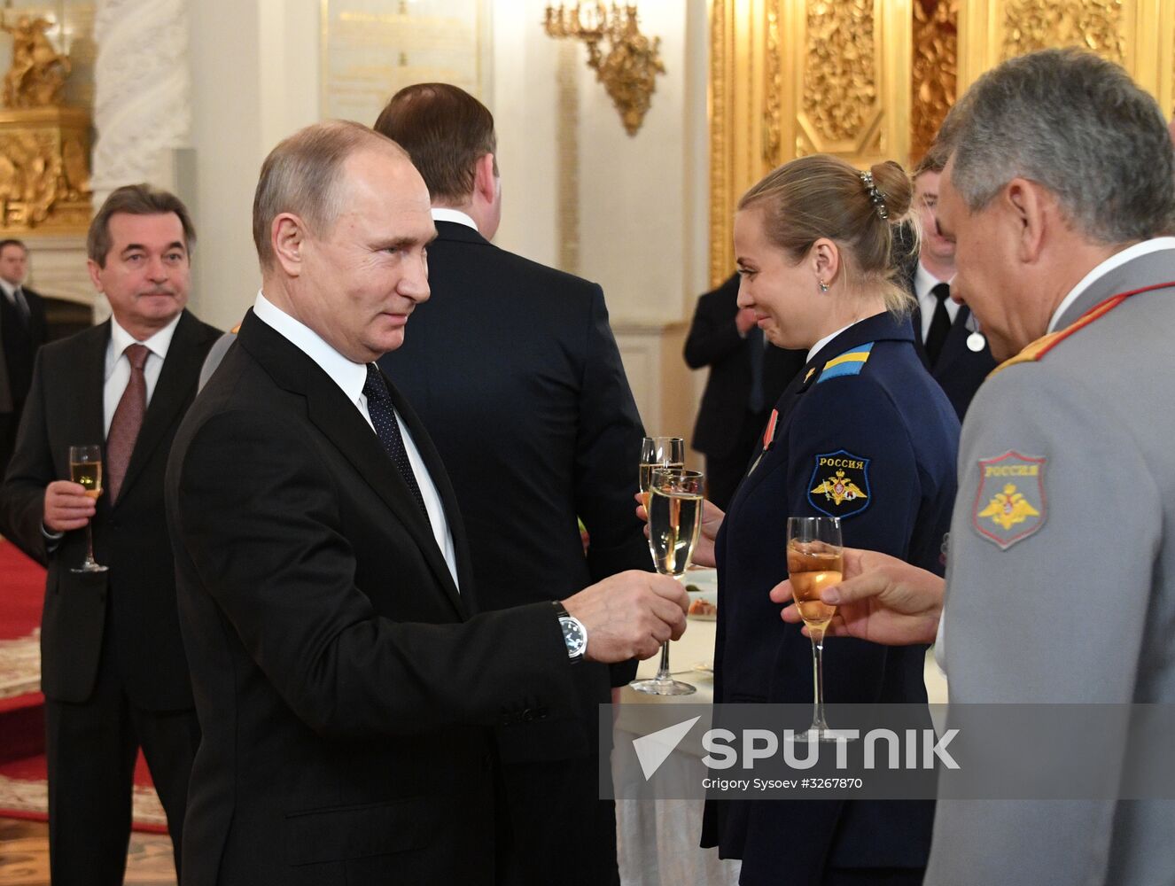 Russian President Vladimir Putin meets with service personnel who took part in counter-terrorism operation in Syria