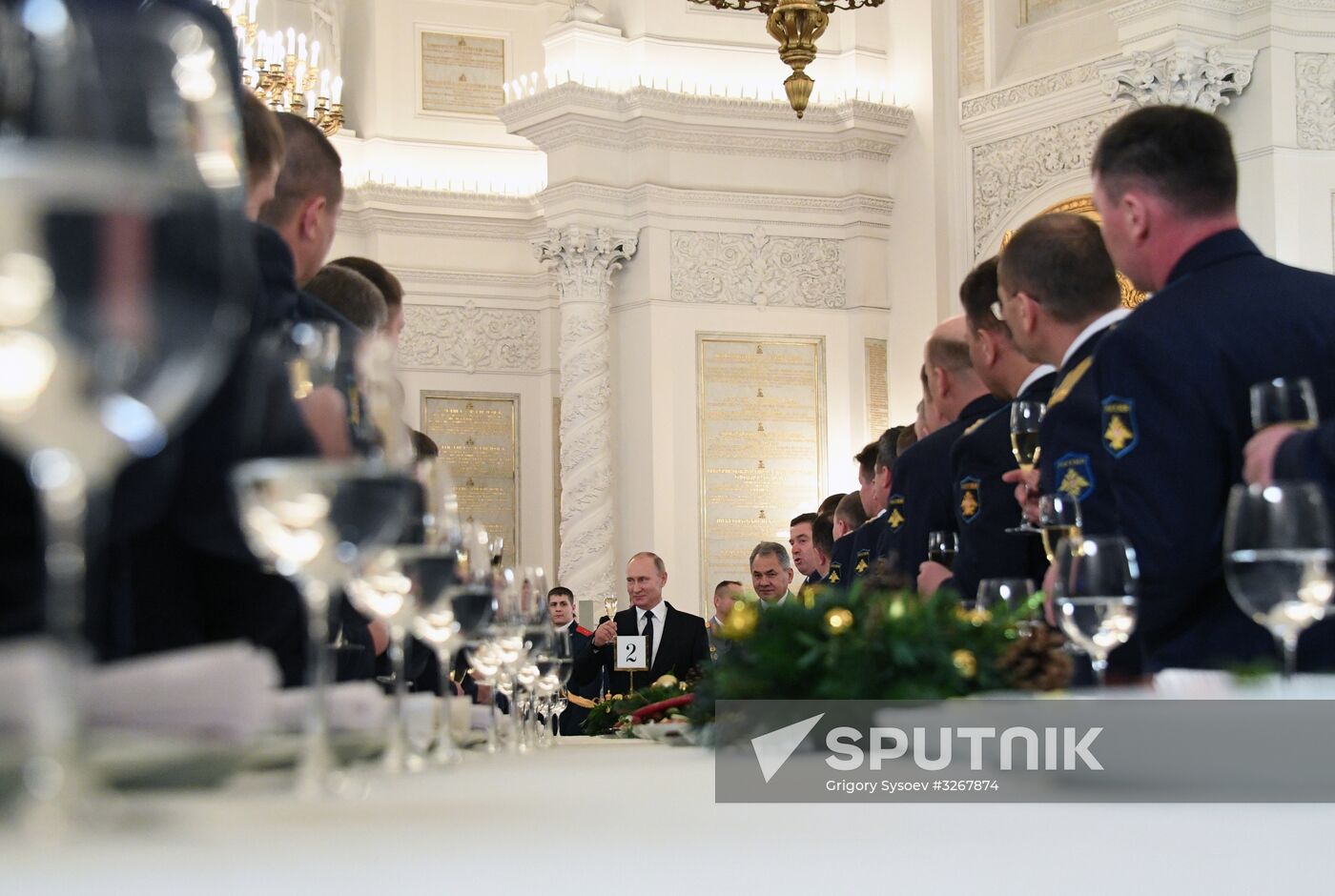 Russian President Vladimir Putin meets with service personnel who took part in counter-terrorism operation in Syria