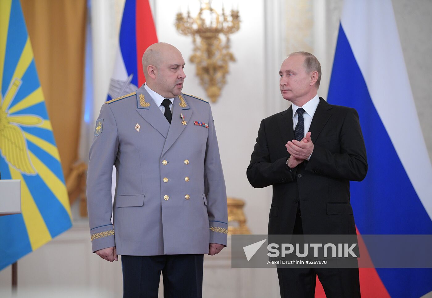 Russian President Vladimir Putin meets with service personnel who took part in counter-terrorism operation in Syria