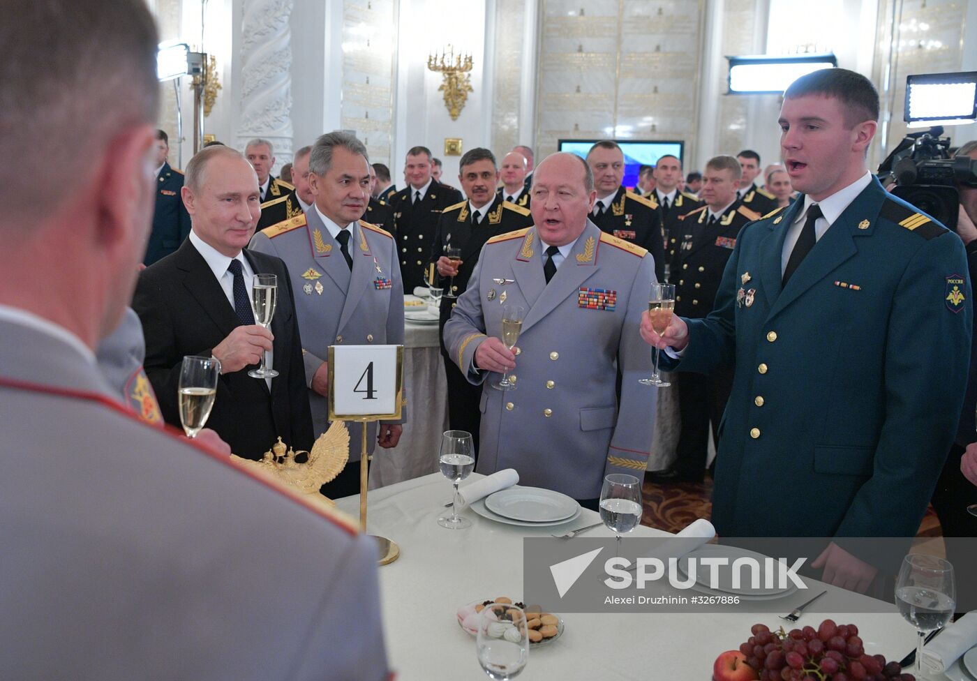 Russian President Vladimir Putin meets with service personnel who took part in counter-terrorism operation in Syria