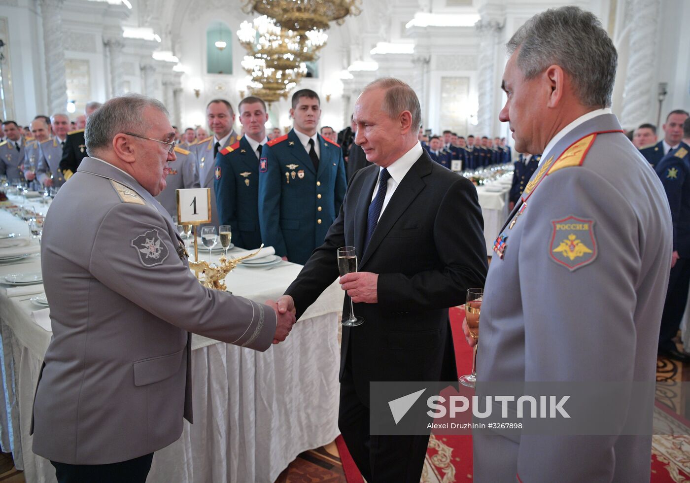 Russian President Vladimir Putin meets with service personnel who took part in counter-terrorism operation in Syria