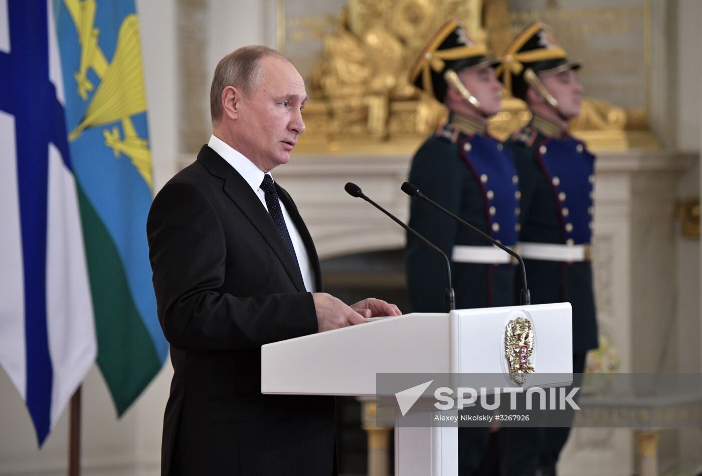 Russian President Vladimir Putin meets with service personnel who took part in counter-terrorism operation in Syria