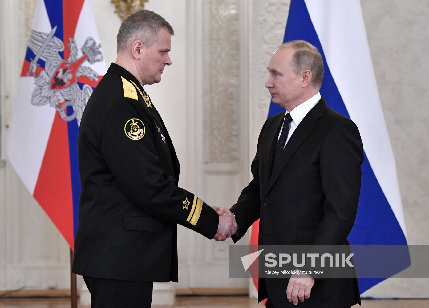 Russian President Vladimir Putin meets with service personnel who took part in counter-terrorism operation in Syria