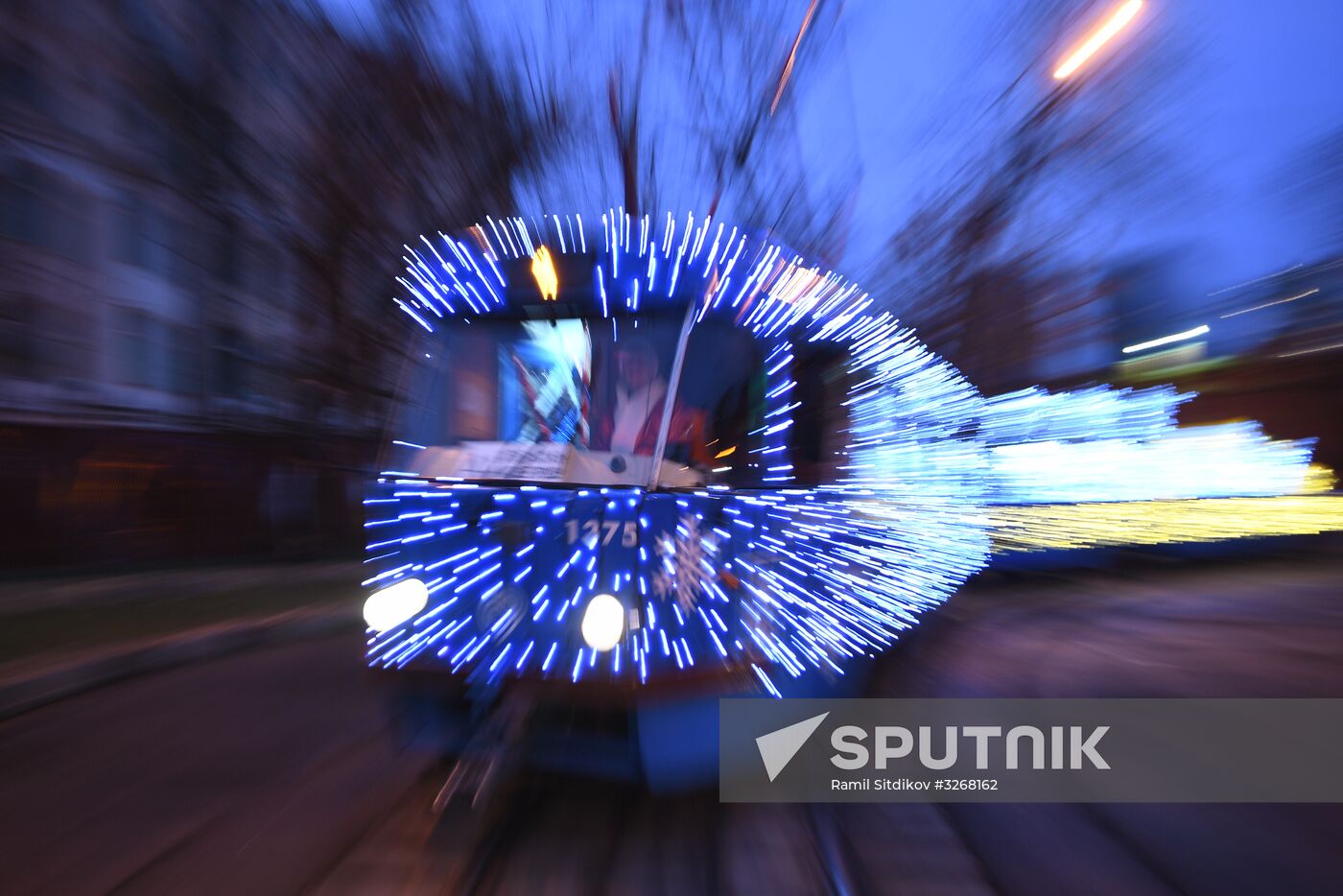 New Year's themed tram in Moscow