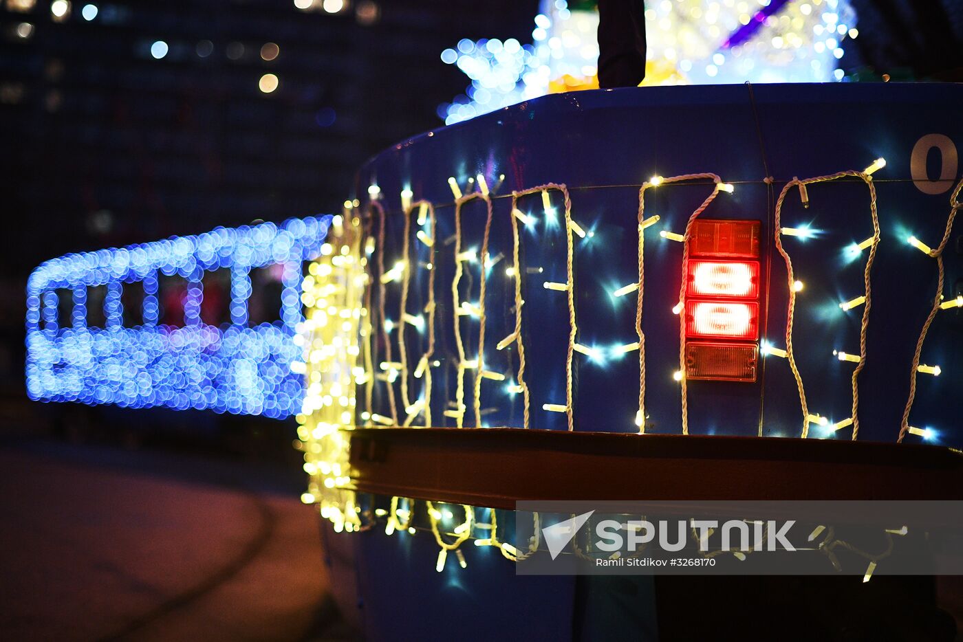 New Year's themed tram in Moscow