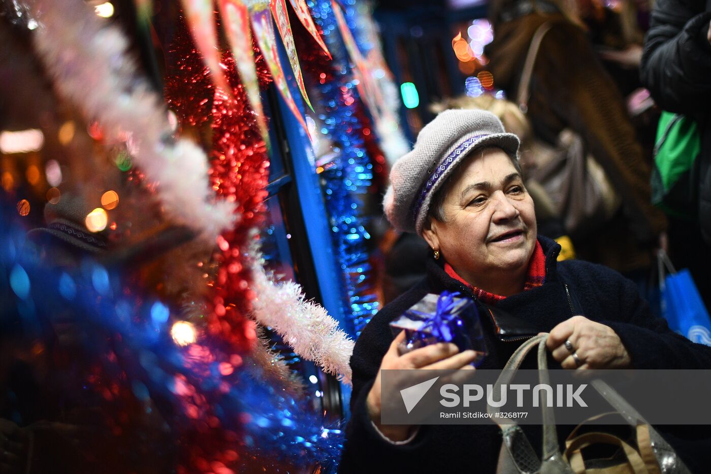 New Year's themed tram in Moscow
