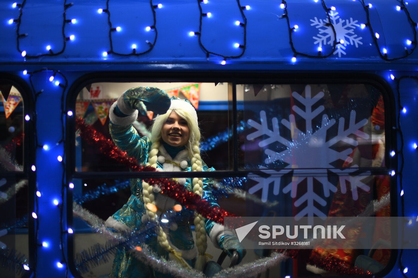 New Year's themed tram in Moscow