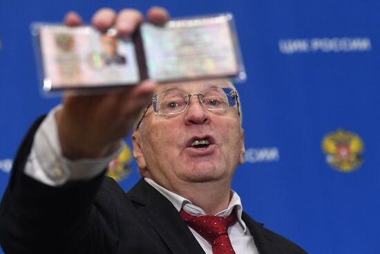 Vladimir Zhirinovsky is registered to run for president