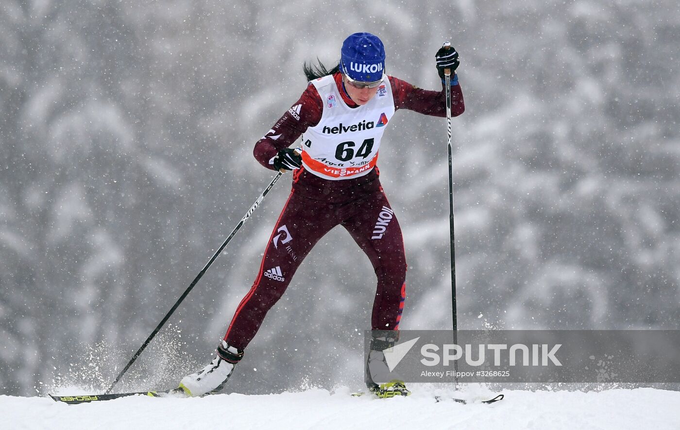 Skiing. Tour de Ski. Women's sprint