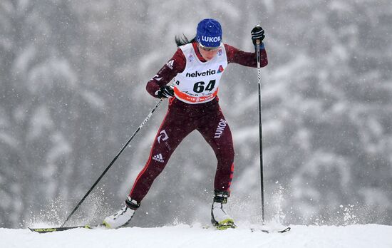 Skiing. Tour de Ski. Women's sprint