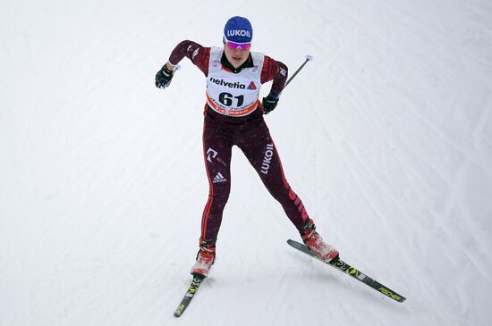 Skiing. Tour de Ski. Women's sprint