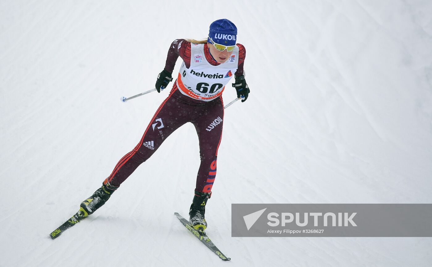 Skiing. Tour de Ski. Women's sprint