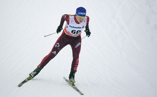 Skiing. Tour de Ski. Women's sprint