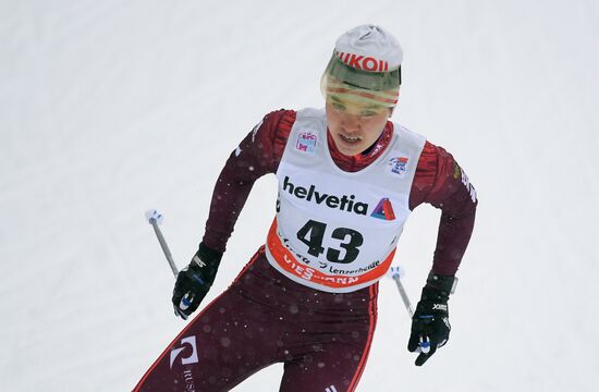 Skiing. Tour de Ski. Women's sprint