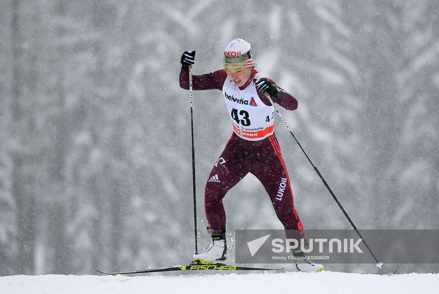 Skiing. Tour de Ski. Women's sprint