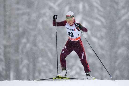 Skiing. Tour de Ski. Women's sprint