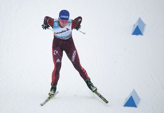 Skiing. Tour de Ski. Women's sprint