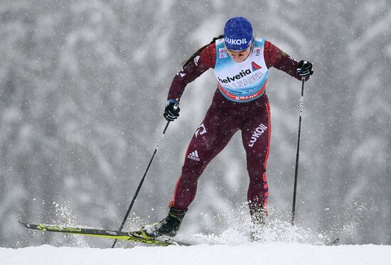 Skiing. Tour de Ski. Women's sprint