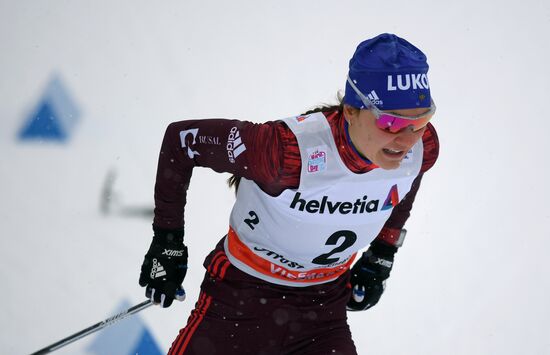 Skiing. Tour de Ski. Women's sprint