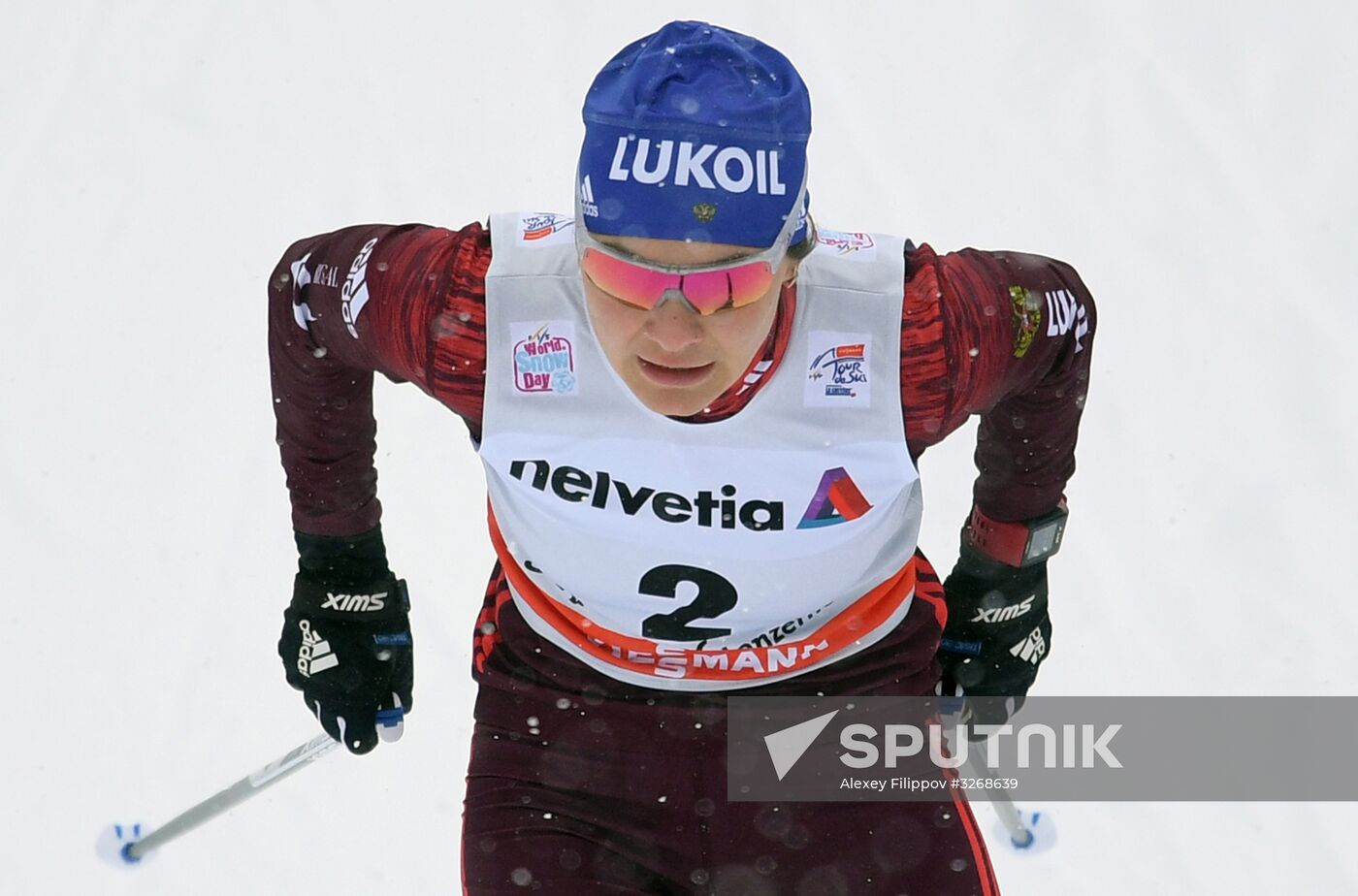 Skiing. Tour de Ski. Women's sprint