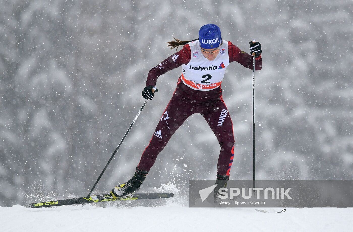 Skiing. Tour de Ski. Women's sprint