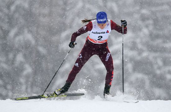 Skiing. Tour de Ski. Women's sprint