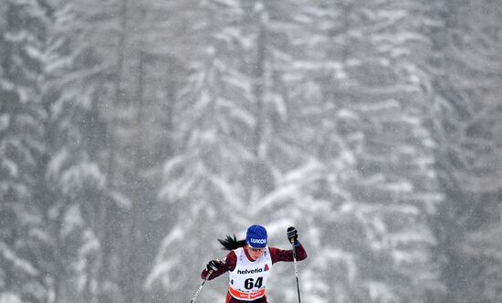 Skiing. Tour de Ski. Women's sprint