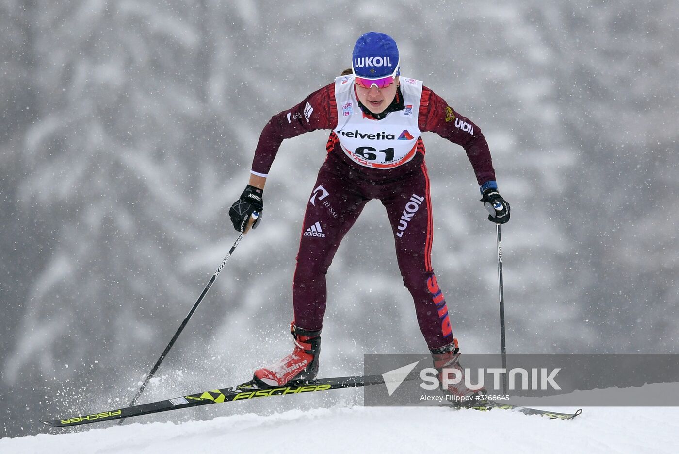 Skiing. Tour de Ski. Women's sprint