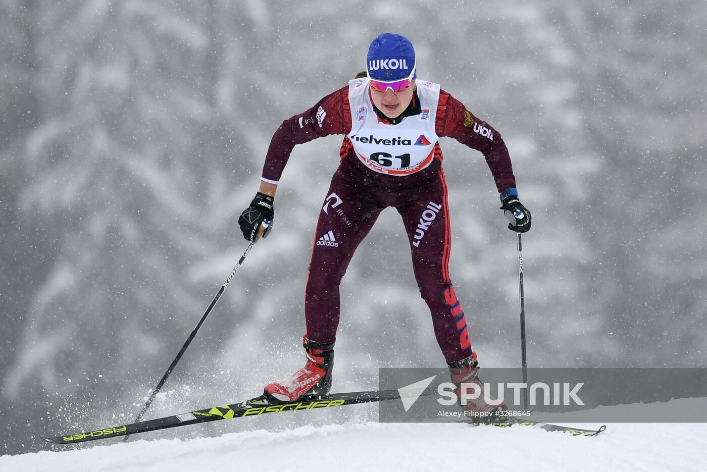 Skiing. Tour de Ski. Women's sprint