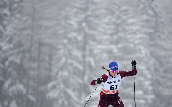 Skiing. Tour de Ski. Women's sprint