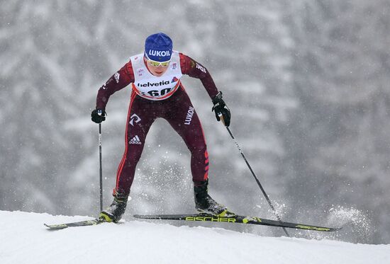 Skiing. Tour de Ski. Women's sprint