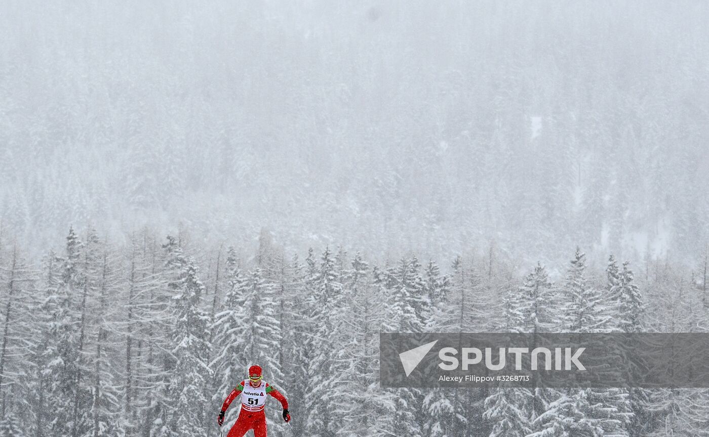 Skiing. Tour de Ski. Women's sprint