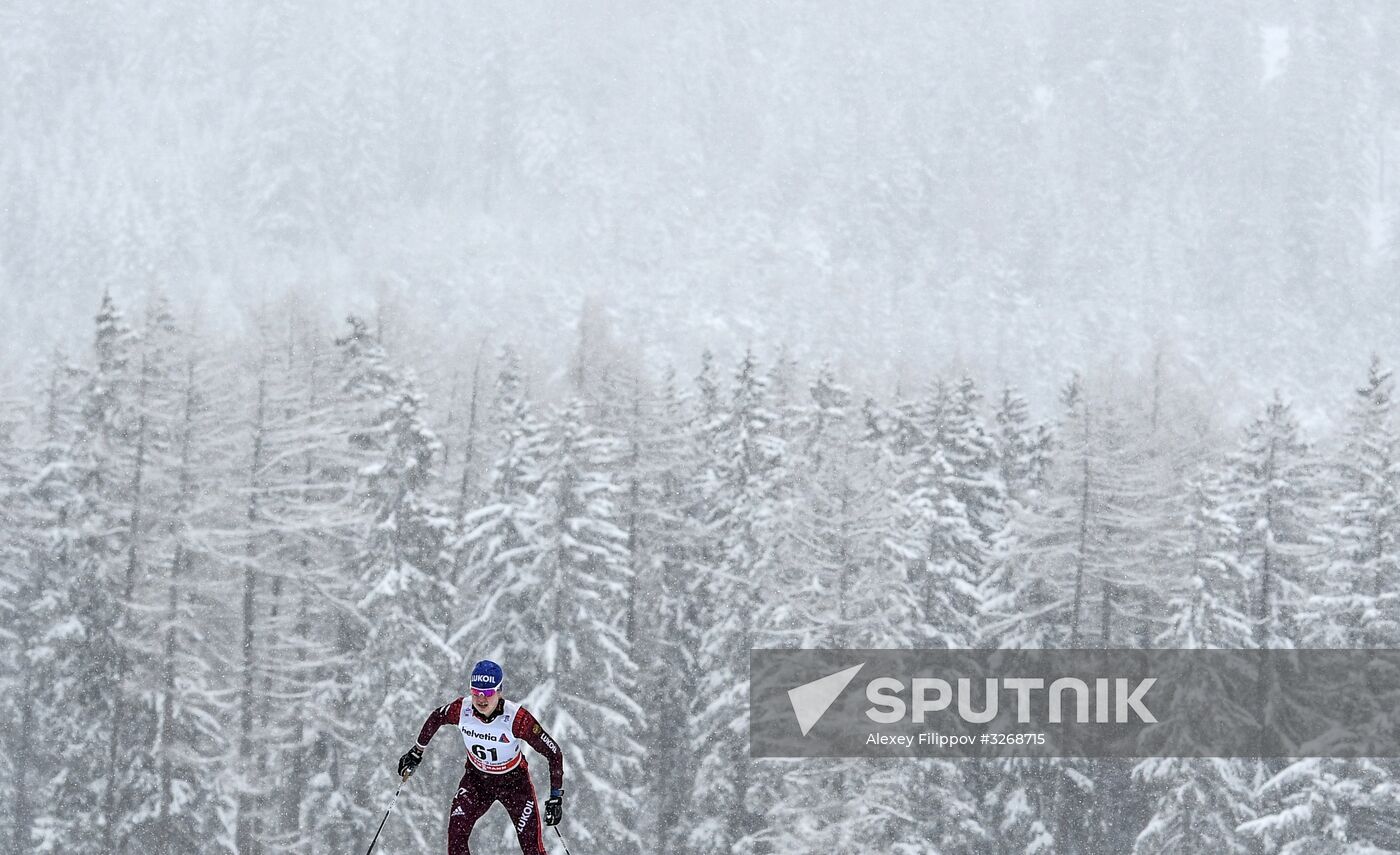 Skiing. Tour de Ski. Women's sprint