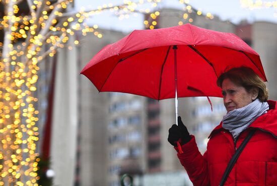 Abnormally warm weather in Moscow