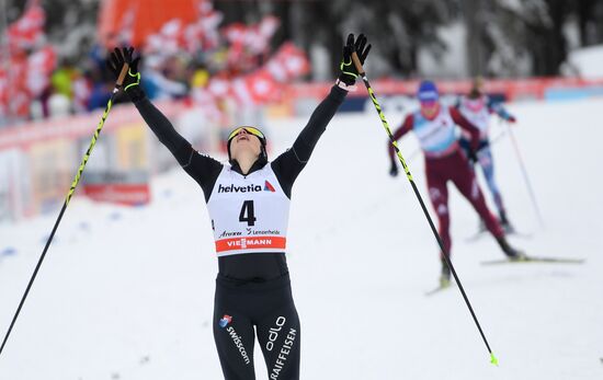 Skiing. Tour de Ski. Women's sprint