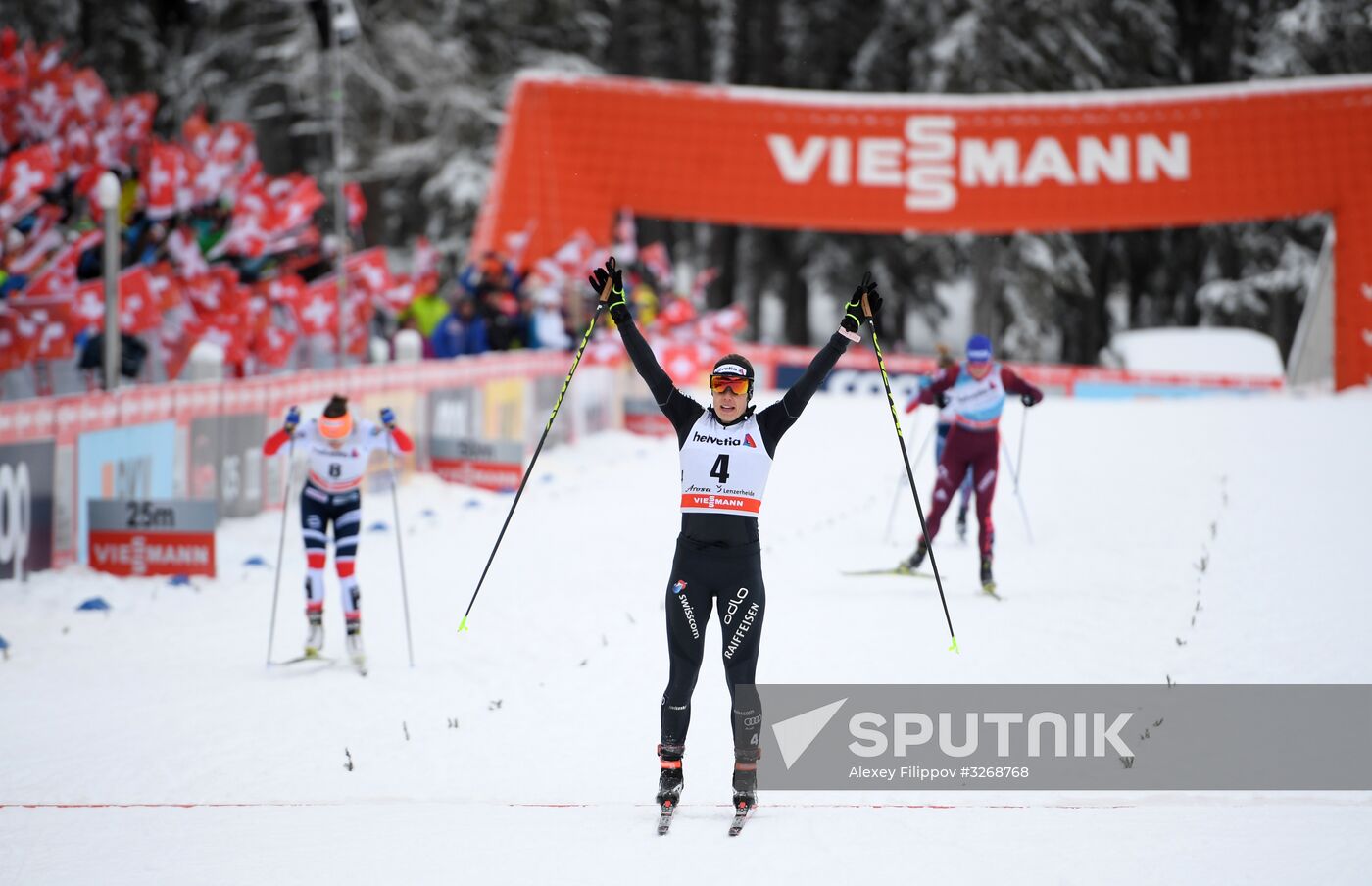 Skiing. Tour de Ski. Women's sprint