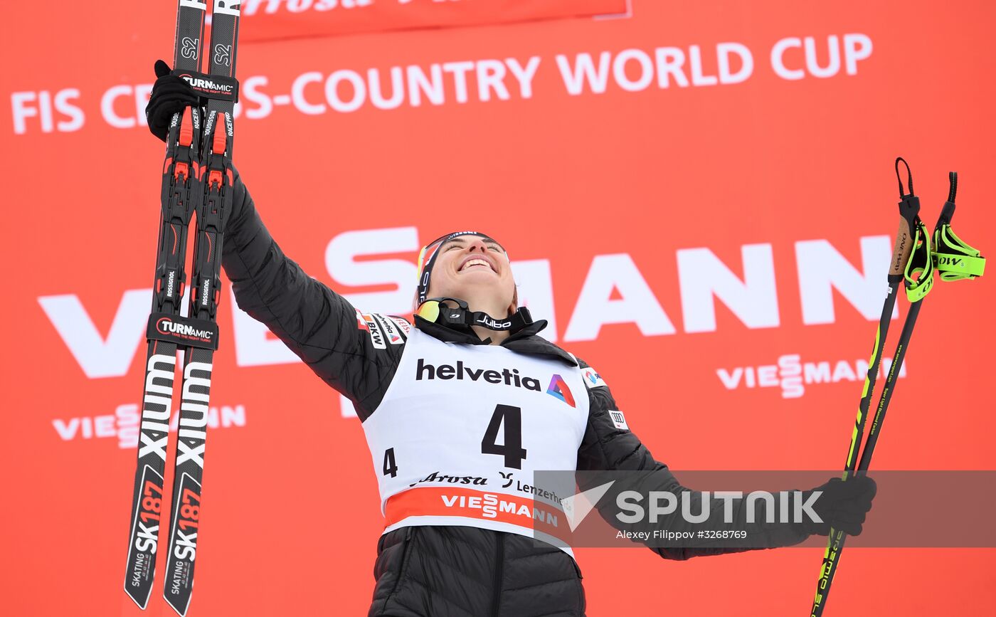 Skiing. Tour de Ski. Women's sprint