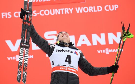 Skiing. Tour de Ski. Women's sprint