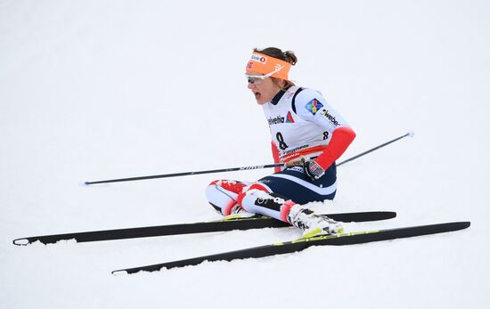 Skiing. Tour de Ski. Women's sprint