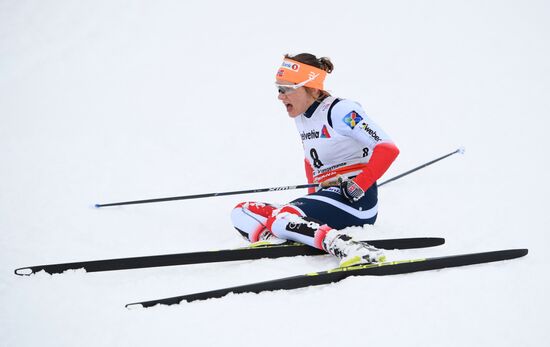 Skiing. Tour de Ski. Women's sprint