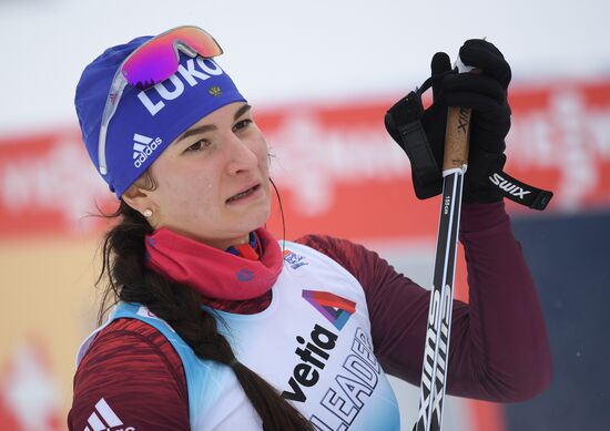 Skiing. Tour de Ski. Women's sprint