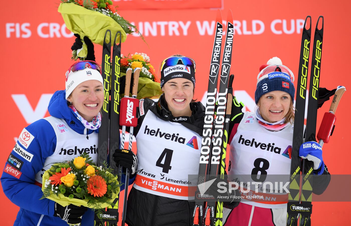 Skiing. Tour de Ski. Women's sprint