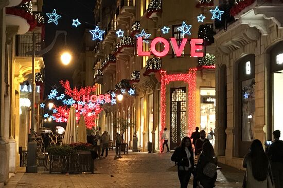 Central Beirut decorated for New Year