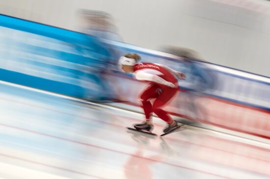 Speed skating. European Single Distance Championships. Training sessions