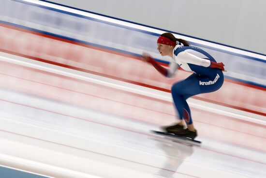 Speed skating. European Single Distance Championships. Training sessions