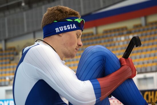 Speed skating. European Single Distance Championships. Training sessions